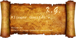 Klinger Gusztáv névjegykártya