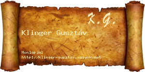 Klinger Gusztáv névjegykártya