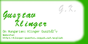 gusztav klinger business card